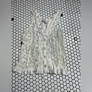 Patrons of peace lace sleeveless top size medium